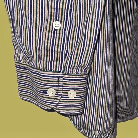 vintage 90s cherokee button up long sleeve shirt XL 100% cotton‎ green purple - Picture 6 of 9